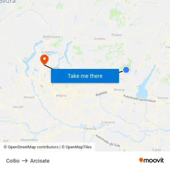 Collio to Arcisate map