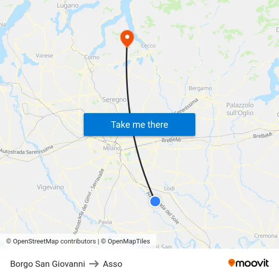 San Giovanni Borough to Asso map