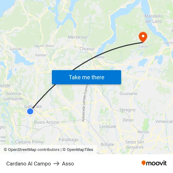 Cardano Al Campo to Asso map