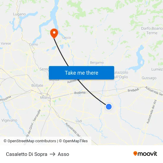 Casaletto Di Sopra to Asso map