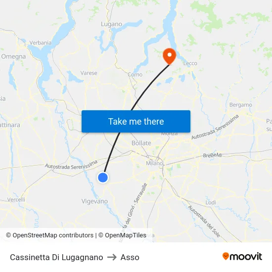 Cassinetta Di Lugagnano to Asso map