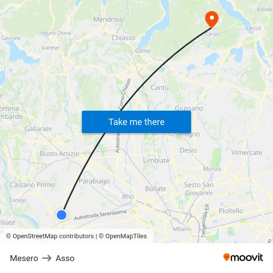 Mesero to Asso map
