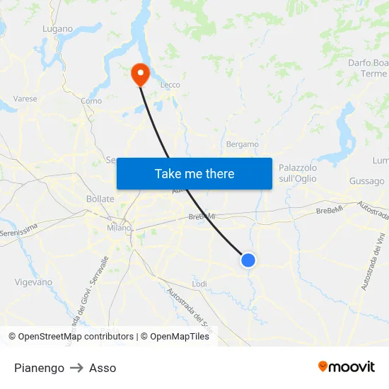 Pianengo to Asso map