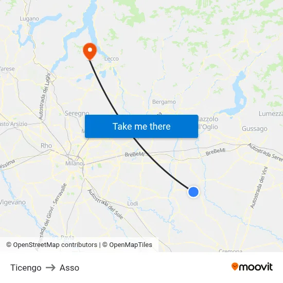 Ticengo to Asso map