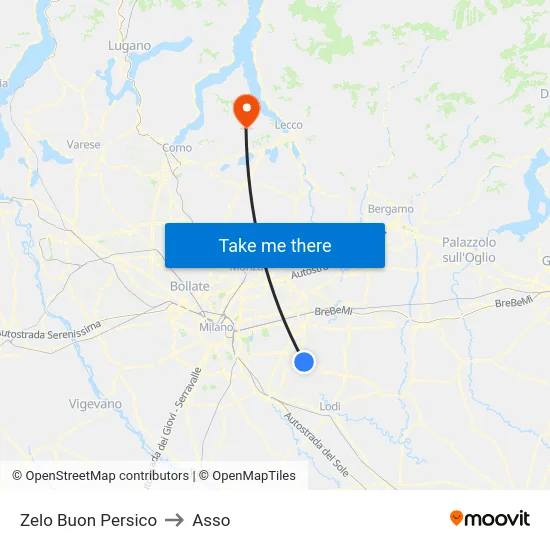 Zelo Buon Persico to Asso map