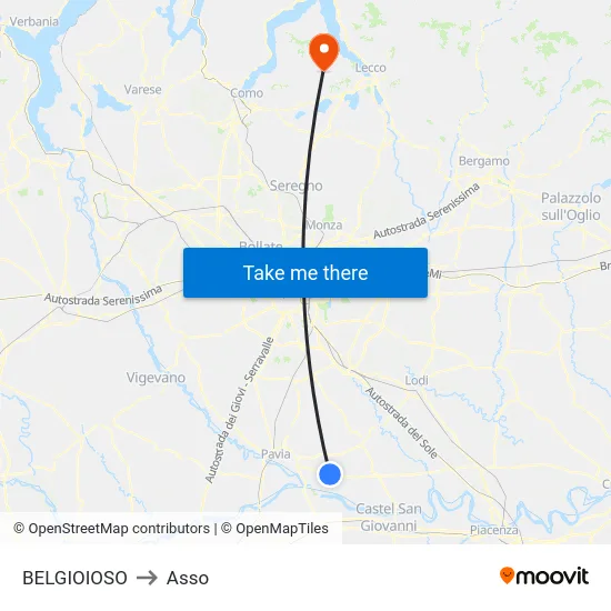 BELGIOIOSO to Asso map