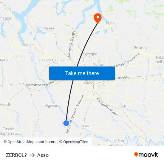 Zerbol to Asso map