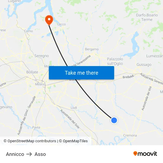 Annicco to Asso map