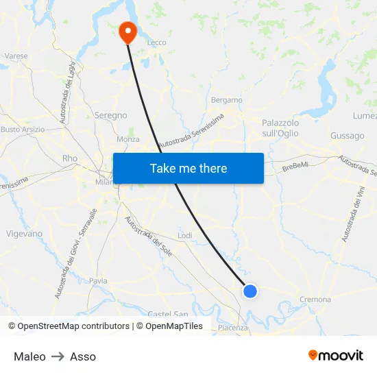 Maleo to Asso map