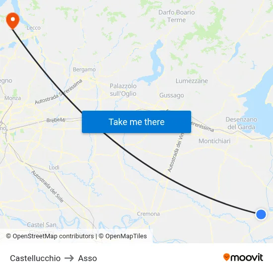 Castellucchio to Asso map
