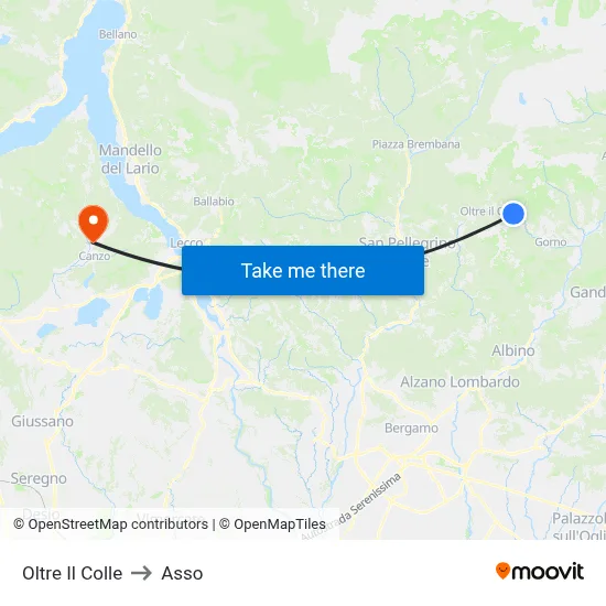 Oltre Il Colle to Asso map