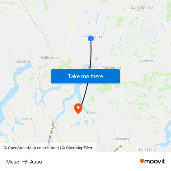 Mese to Asso map