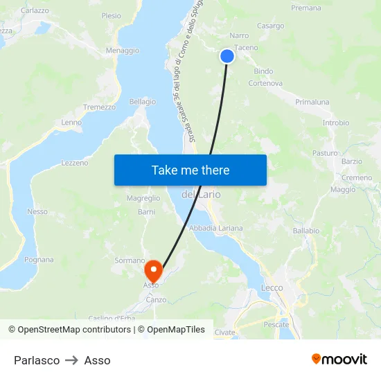 Parlasco to Asso map