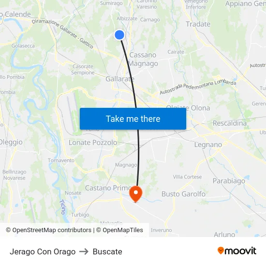 Jerago con Orago to Buscate map