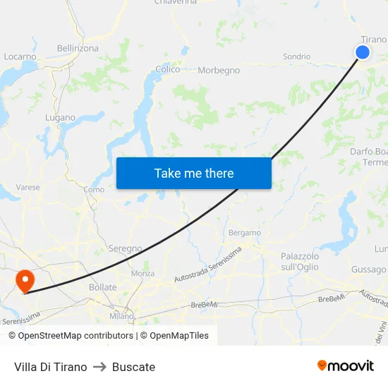 Villa Di Tirano to Buscate map