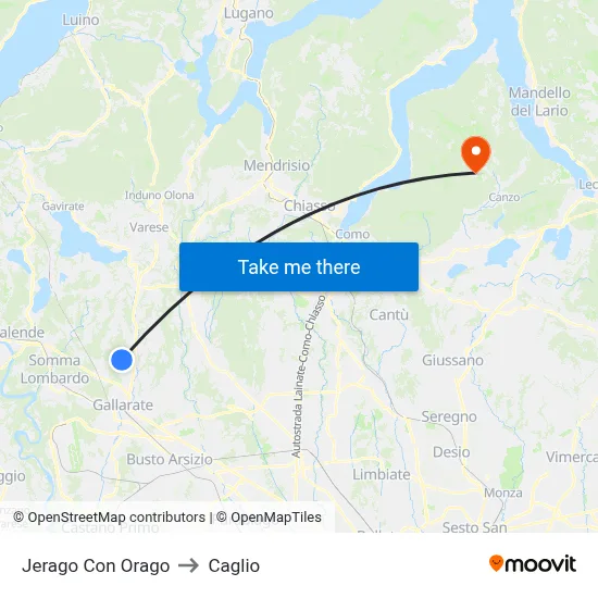 Jerago con Orago to Caglio map
