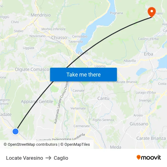 Locate Varesino to Caglio map
