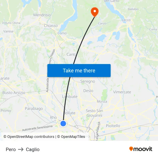 Pero to Caglio map