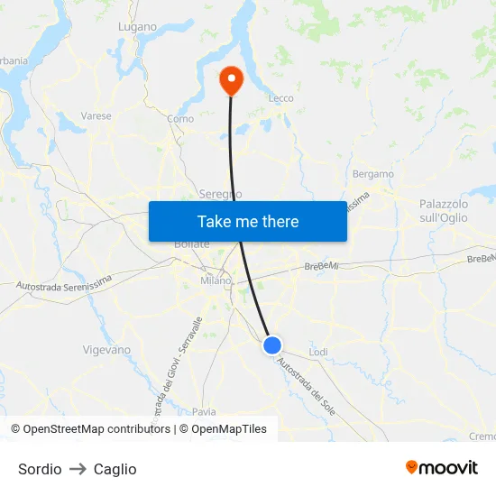Sordio to Caglio map