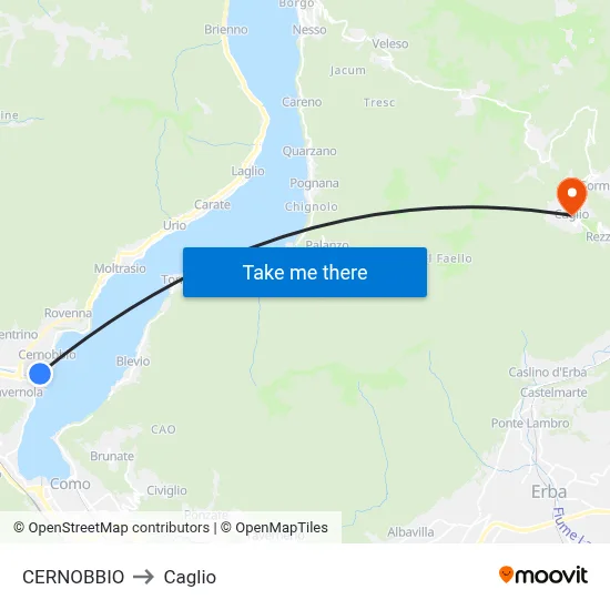 CERNOBBIO to Caglio map