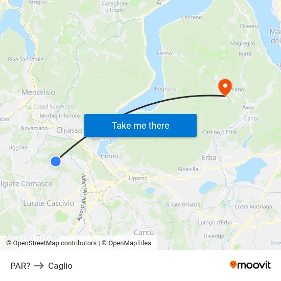 Parre to Caglio map