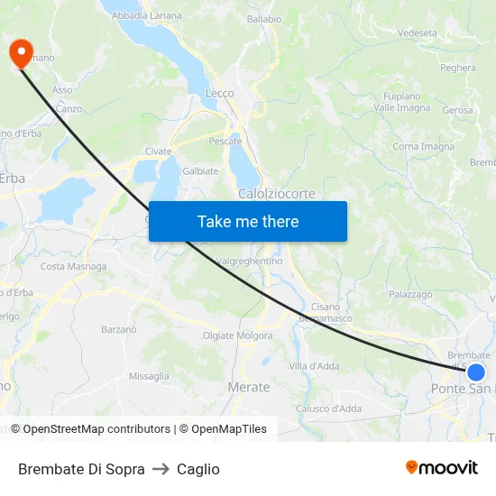 Brembate Di Sopra to Caglio map