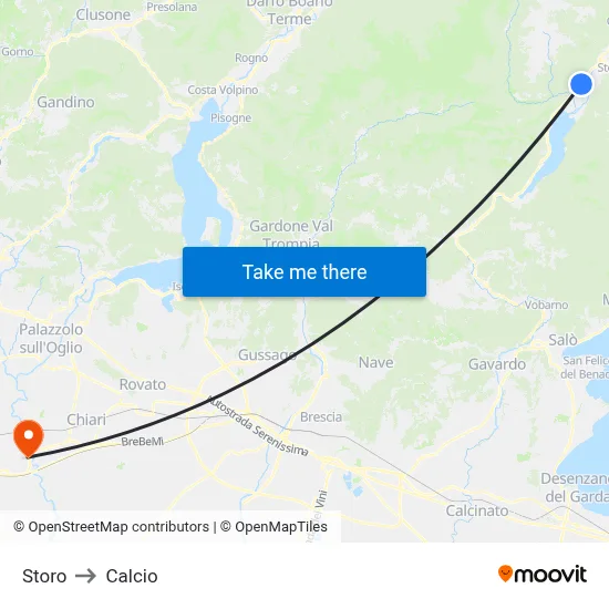 Storo to Calcio map