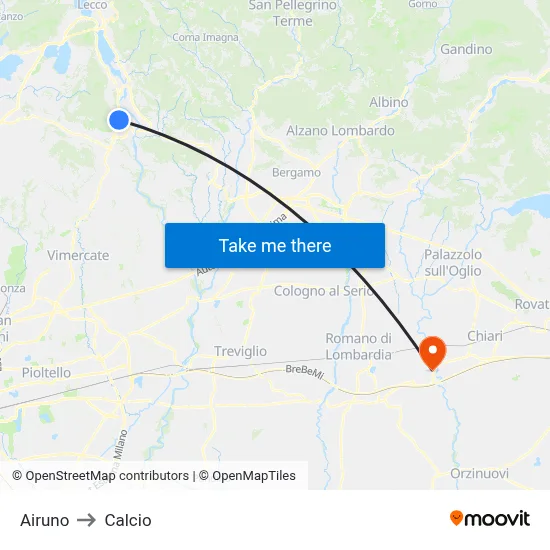 Airuno to Soccer map