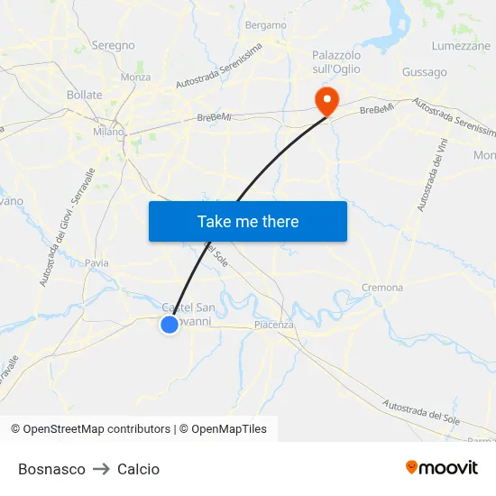 Bosnasco to Soccer map