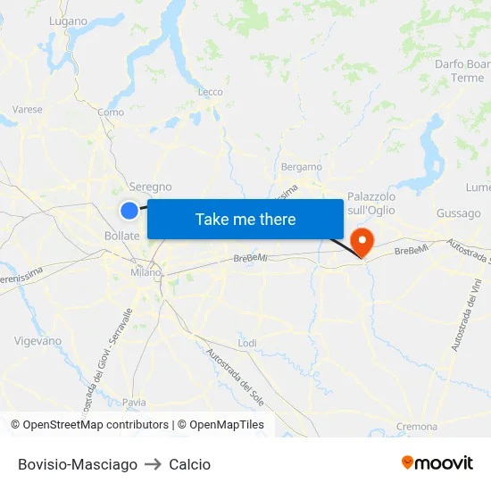 Bovisio-Masciago to Soccer map