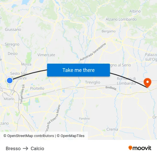 Bresso to Soccer map