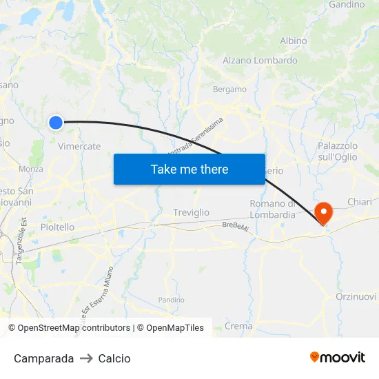 Camparada to Soccer map