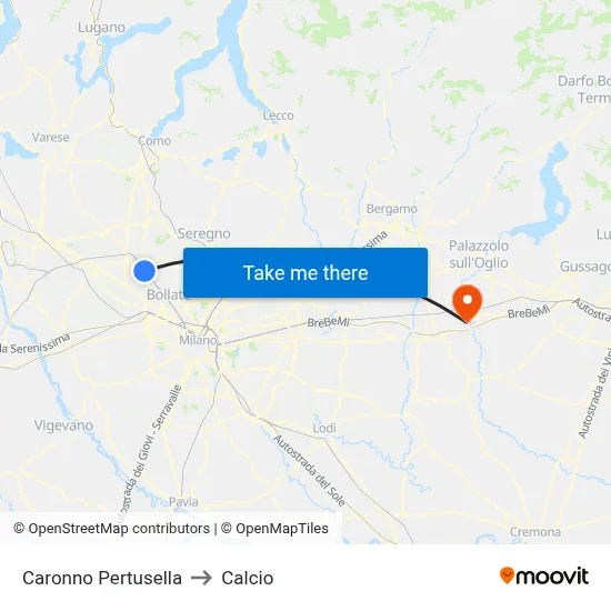 Caronno Pertusella to Soccer map