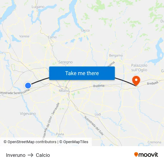 Inveruno to Soccer map