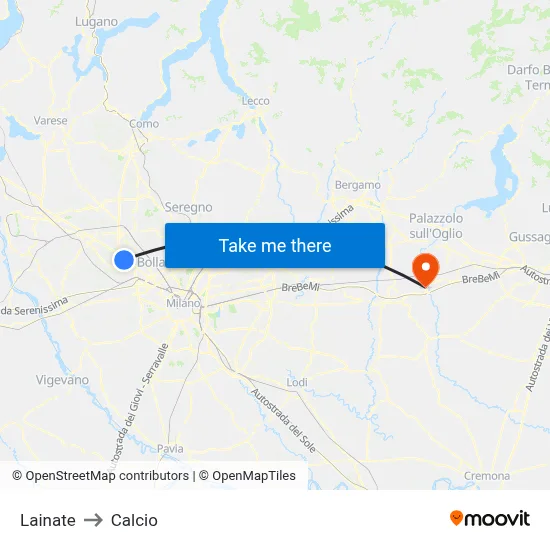 Lainate to Soccer map