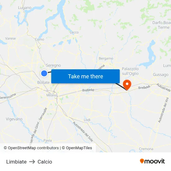 Limbiate to Soccer map