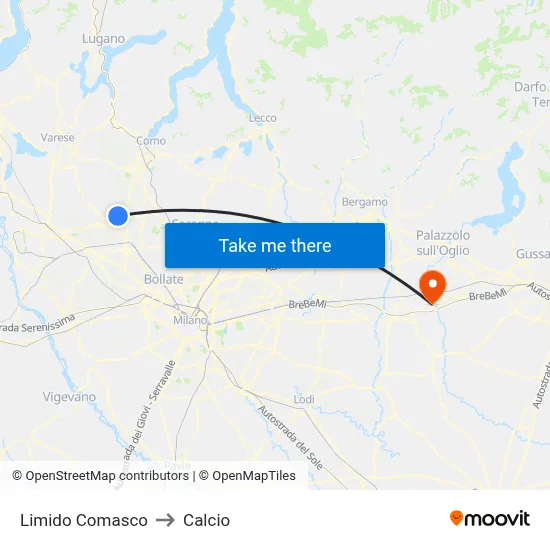 Limido Comasco to Soccer map