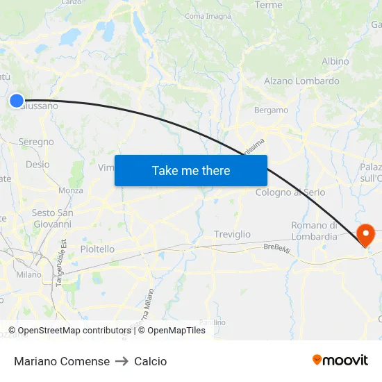 Mariano Comense to Soccer map
