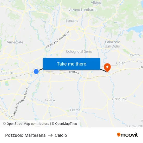 Pozzuolo Martesana to Soccer map