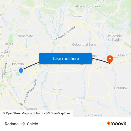 Rodano to Soccer map