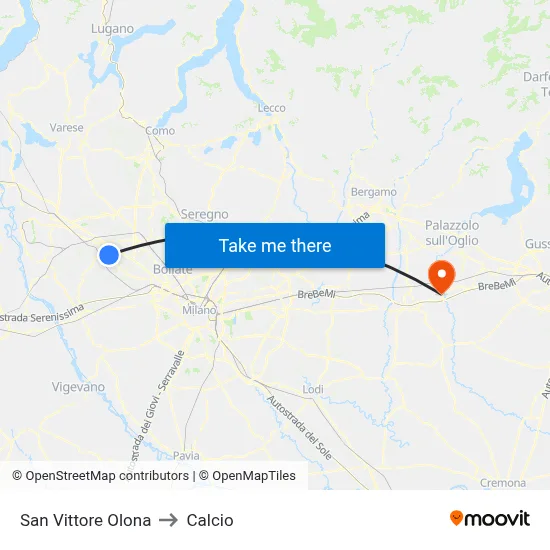 San Vittore Olona to Soccer map