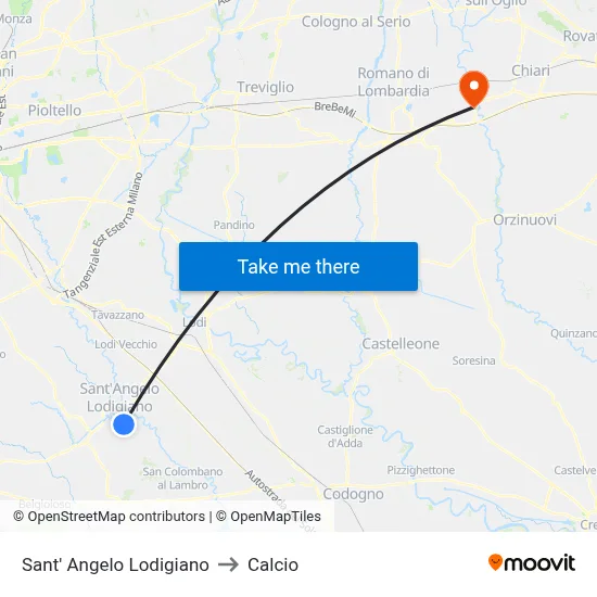 Sant' Angelo Lodigiano to Soccer map