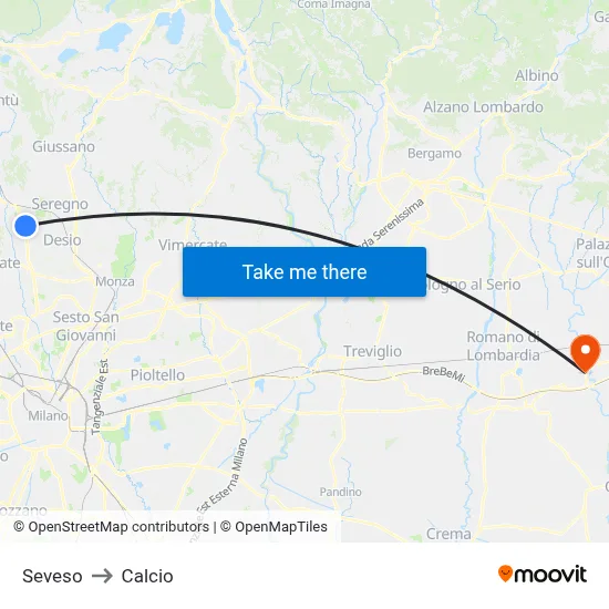 Seveso to Soccer map