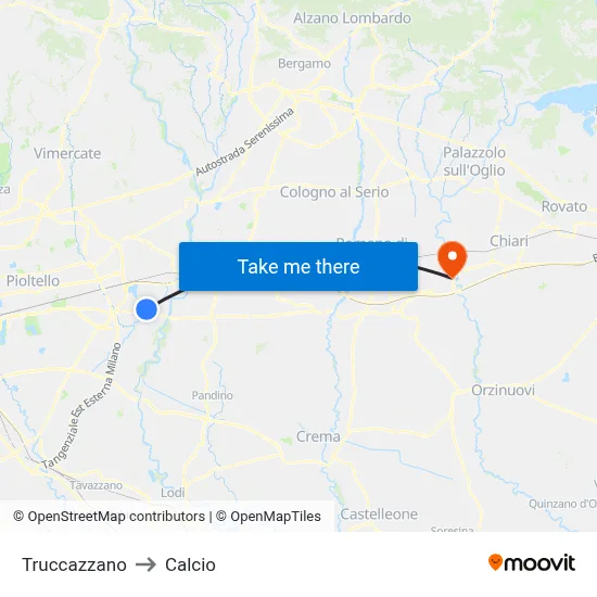 Truccazzano to Soccer map