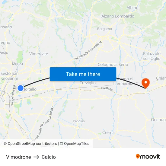 Vimodrone to Soccer map