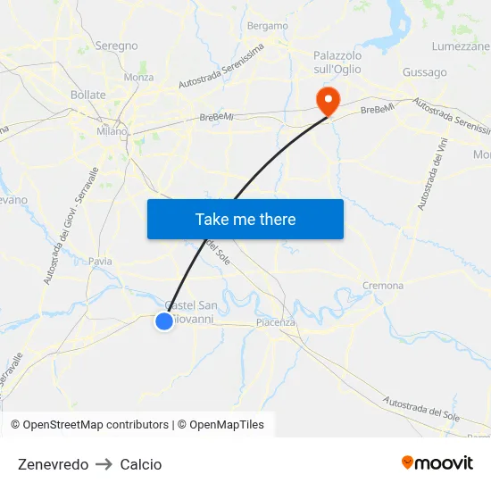 Zenevredo to Soccer map