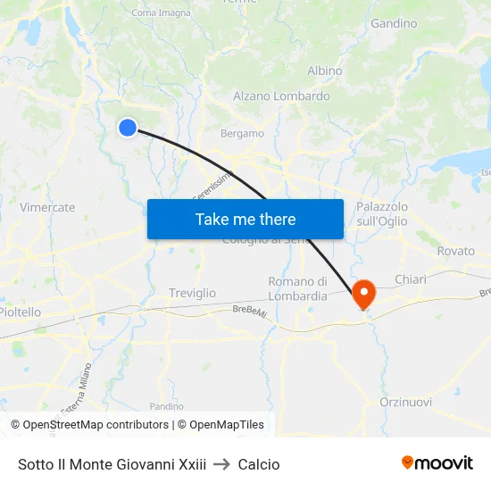 Sotto Il Monte Giovanni Xxiii to Soccer map