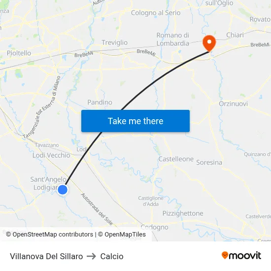 Villanova Del Sillaro to Soccer map