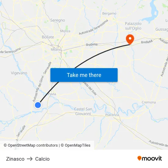 Zinasco to Soccer map