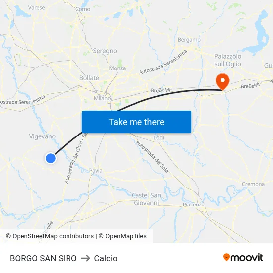 Borgo San Siro to Soccer map